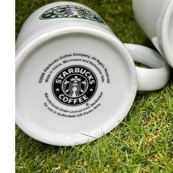 Starbucks 2006 Classic White Green Mermaid‎ Siren Logo Coffee Cup Set - Picture 5 of 8
